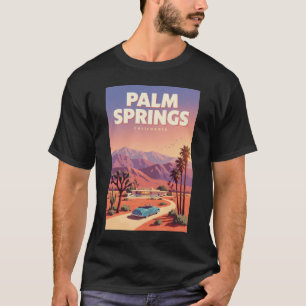 Camiseta Ilustração de Viagem de Arte de Palm Springs Calif