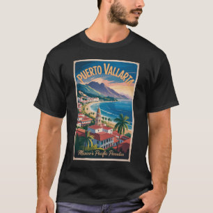 Camiseta Ilustração de viagem de arte de Puerto Vallarta Mé