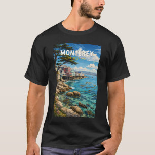 Camiseta Ilustração de Viagem de Arte Retro de Monterey Cal