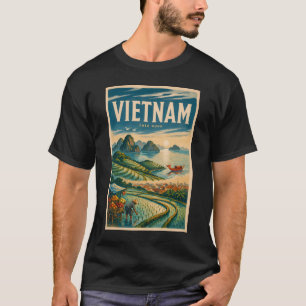Camiseta Ilustração de Viagem de Arte Vintage da Cultura do