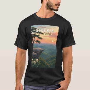 Camiseta Ilustração de Viagem de Arte Vintage da Geórgia