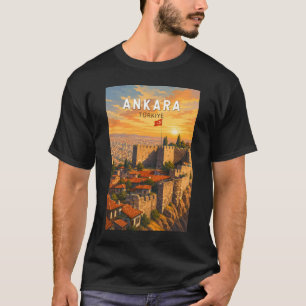 Camiseta Ilustração de viagem de arte vintage de Ancara Tur