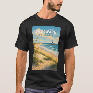 Camiseta Ilustração de Viagem de Arte Vintage Delaware