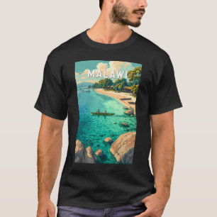 Camiseta Ilustração de viagem de arte vintage do Malawi