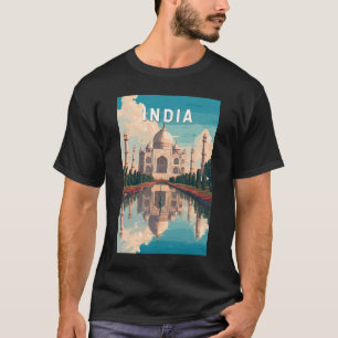 Camiseta Ilustração de Viagem de Arte Vintage Índia