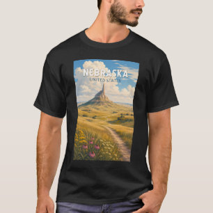 Camiseta Ilustração de Viagem de Arte Vintage Nebraska
