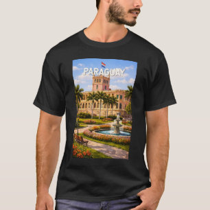 Camiseta Ilustração de viagem de arte vintage no Paraguai
