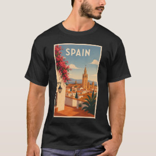 Camiseta Ilustração de Viagem de Arte Vintage Sevilha Espan