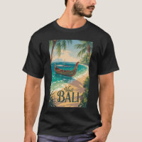 Ilustração de viagem de Bali Indonésia Arte Vintag