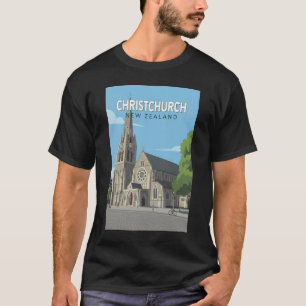 Camiseta Ilustração de Viagem de Christchurch Nova Zelândia