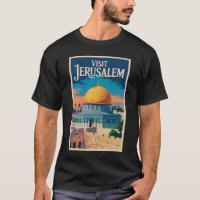 Ilustração de Viagem de Jerusalém Israel Arte Vint