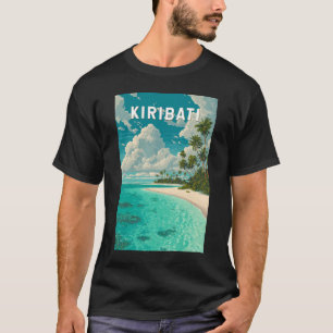 Camiseta Ilustração de viagem de Kiribati Arte Vintage