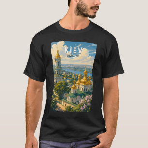 Camiseta Ilustração de Viagem de Kyiv Ucrânia Vintage