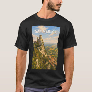 Camiseta Ilustração de Viagem de San Marino Arte Vintage