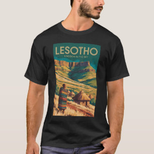 Camiseta Ilustração de Viagem do Drakensberg Lesotiano Arte