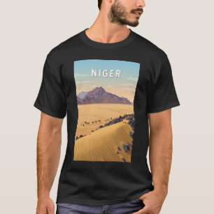 Camiseta Ilustração de viagem do Níger Arte Vintage