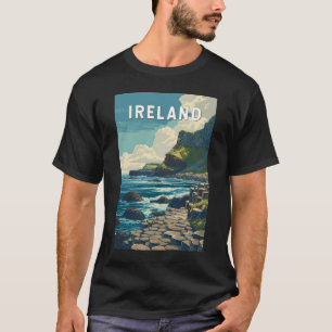 Camiseta Ilustração de Viagem Irlanda Arte Vintage