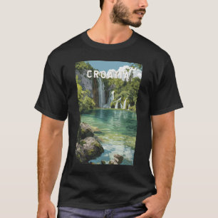 Camiseta Ilustração de viagem vintage da Croácia