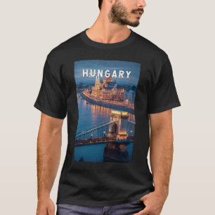 Camiseta Ilustração de viagem vintage da Hungria