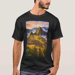 Camiseta Ilustração de viagem vintage Peru