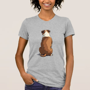 Camiseta Ilustração de Vista Posterior de Bulldog Vintage A