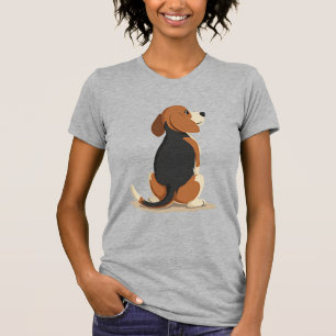Camiseta Ilustração de Vista Posterior de Cachorro Beagle V
