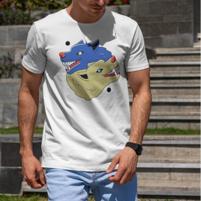 Camiseta Ilustração de Yin Yang Wolves (Criador carregado)
