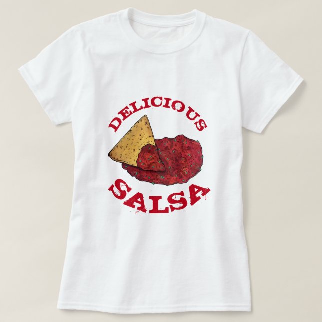 Camiseta Ilustração Deliciosa de Chips Salsa Tortilla (Frente do Design)
