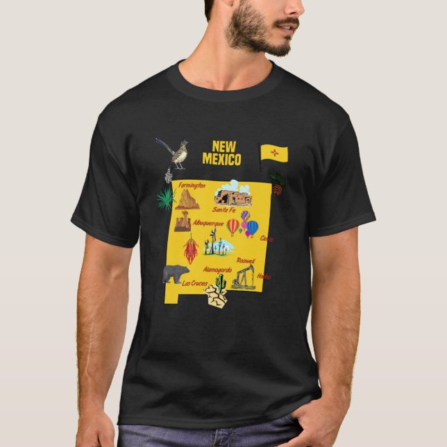 Camiseta Ilustração desenhada à Mão do Novo México (Frente)