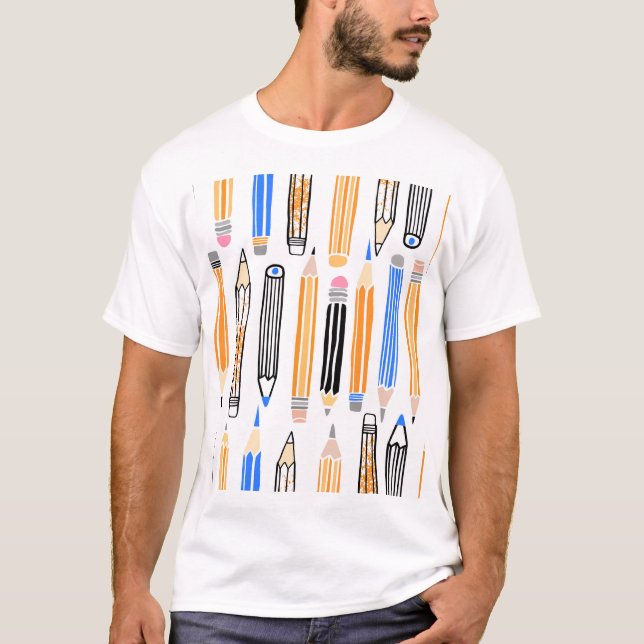 Camiseta Ilustração Desenhada à Mão Escolar (Frente)