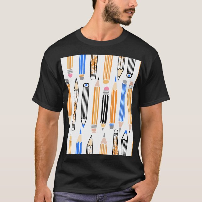Camiseta Ilustração Desenhada à Mão Escolar (Frente)