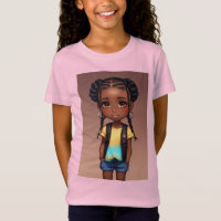 Ilustração digital de uma menina afro-americana
