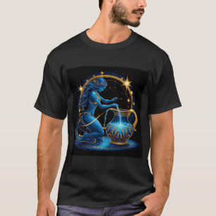 Camiseta Ilustração Digital Linda do Signo de Aquário