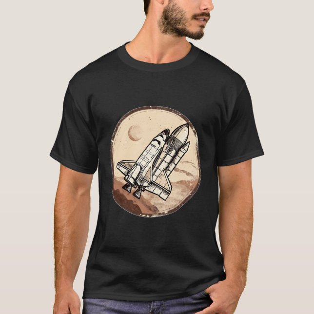 Camiseta Ilustração Distante De Uma Rocharia Espacial (Frente)