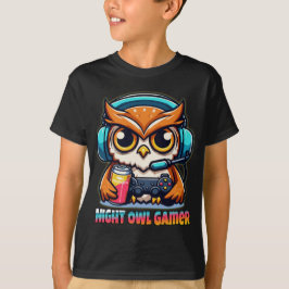 Camiseta Ilustração Divertida de Masmorra de Coruja Noturna