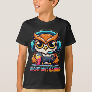 Camiseta Ilustração Divertida de Masmorra de Coruja Noturna