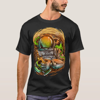 Camiseta Ilustração do Astronauta de Pesca