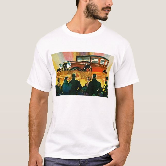 Camiseta Ilustração do automóvel do art deco (Frente)