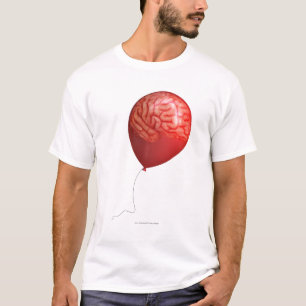 Camiseta Ilustração do balão com um cérebro sobrepor