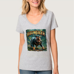 Camiseta Ilustração do Botweiler – Rottweiler Robô Engraçad