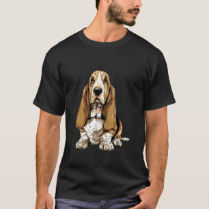 Camiseta Ilustração do Cão Basset Hound