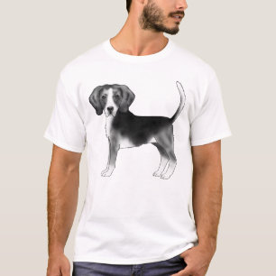 Camiseta Ilustração Do Cão De Beagle Em Preto E Branco