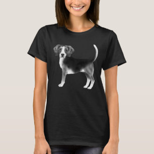 Camiseta Ilustração Do Cão De Beagle Em Preto E Branco