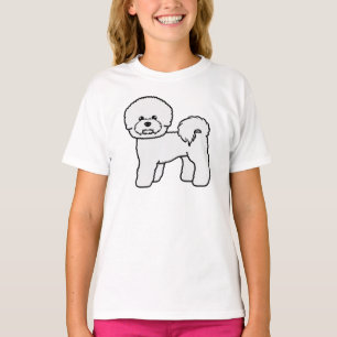 Camiseta Ilustração do Cão de Cartoon Bichon Frise