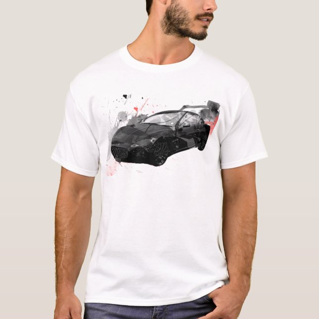 Camiseta ilustração do carro da GT do maserati (Frente)