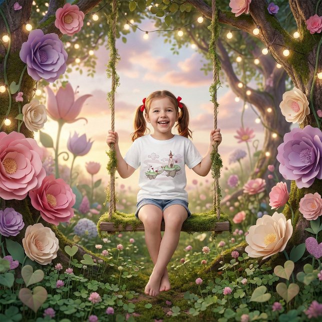 Camiseta Ilustração do Castelo de Amor Flutuante Fantasia R (Criador carregado)