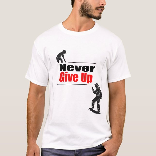 Camiseta Ilustração do conceito de motivação nunca desista (Frente)