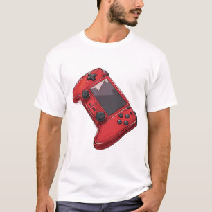 Camiseta Ilustração do Console Portátil Carmesim