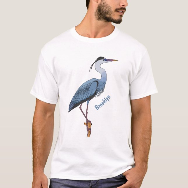 Camiseta ilustração do desenho animado azul-excelente (Frente)