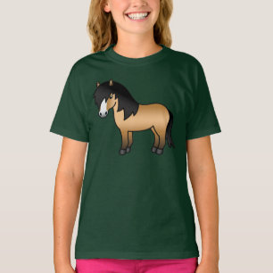 Camiseta Ilustração do desenho animado de Pônea Shetland